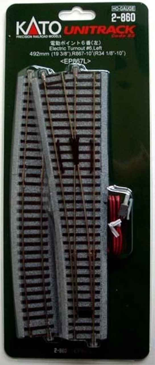 Kato 2-860 Powered Left Turnout #6 With Radius Curve EP867L (HO Scale) 3 Kato 2-860 Powered Left Turnout #6 With Radius Curve EP867L (HO Scale)