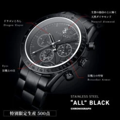 Berserk Watch Natural Diamond Chronograph All Black Limited Edition -Model Shop berserk watch natural diamond chronograph all black limited edition 3